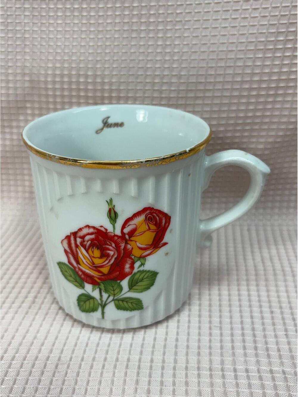135 - vintage "June" rose coffee mug by Original Bohemia in the Czech Republic